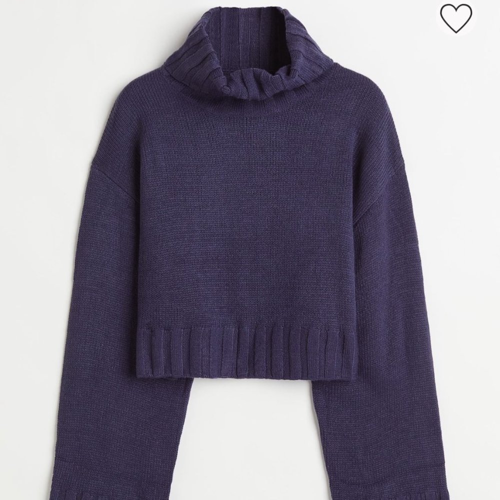 Women's Dark Blue H&M Turtleneck Sweater